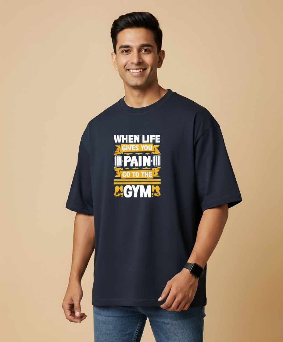 #LV12 Men Oversized Tee | Gym Quotes | Let’s VYBE